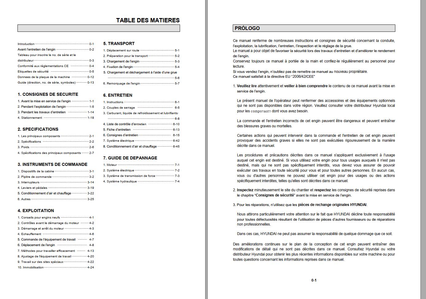 037 Hyundai Excavator HL760 7A Operator Manual FR