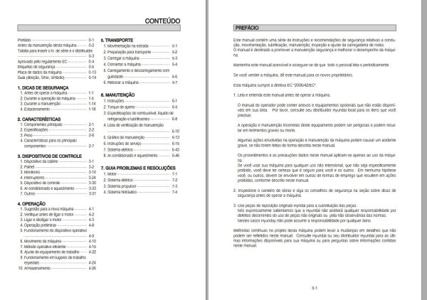 044 Hyundai Excavator HL760 9S Operator Manual PT