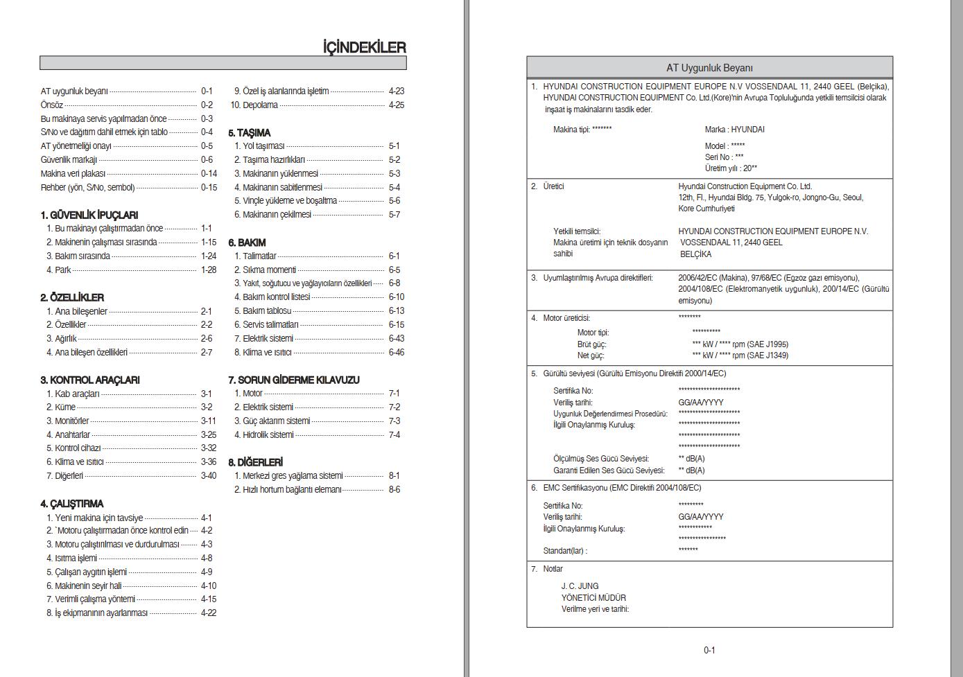 052 Hyundai Excavator HL770 9 Operator Manual TR