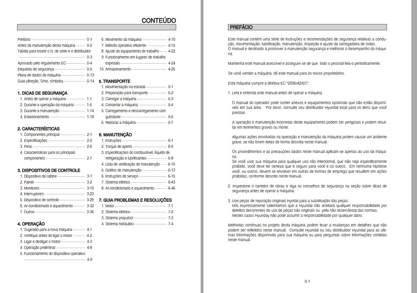 055 Hyundai Excavator HL770 9S Operator Manual PT