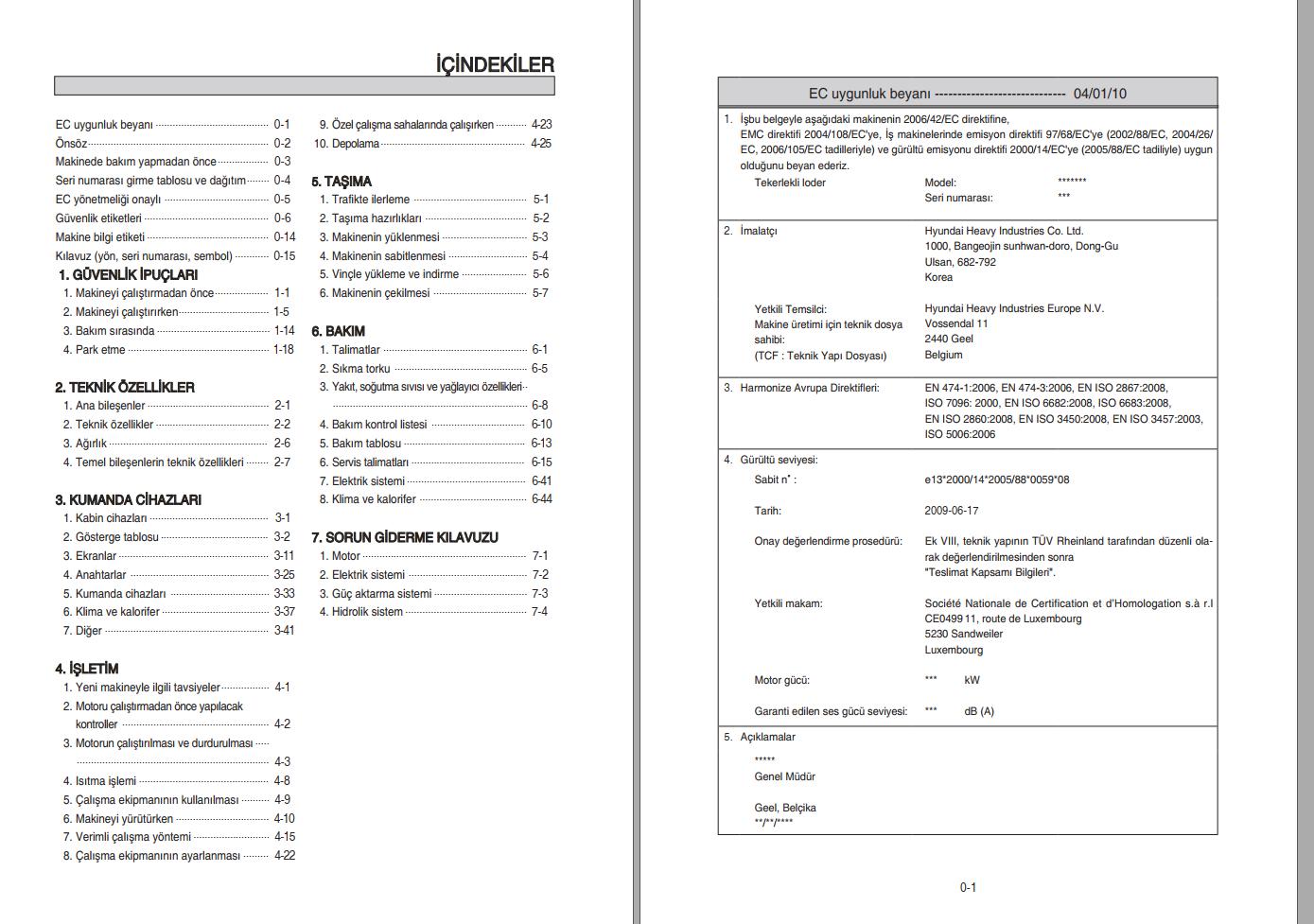 061 Hyundai Excavator HL780 9 Operator Manual TR