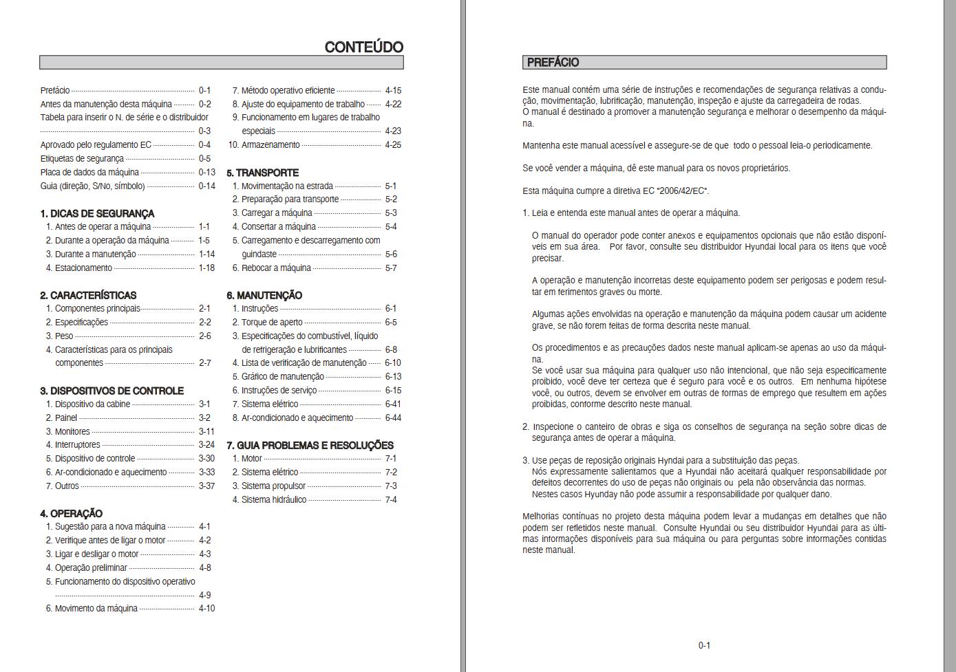 064 Hyundai Excavator HL780 9S Operator Manual PT