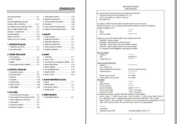 065 Hyundai Excavator HL930A Operator Manual TR