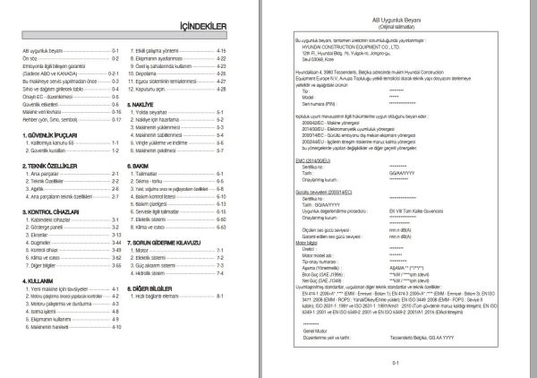 067 Hyundai Excavator HL940A Operator Manual TR