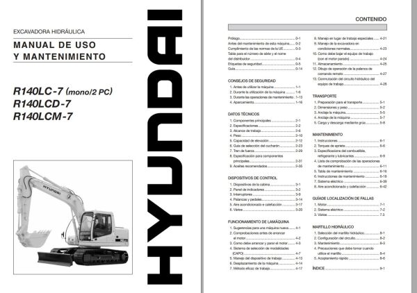 131 Hyundai Excavator R140LC 7 Operator Manual ES