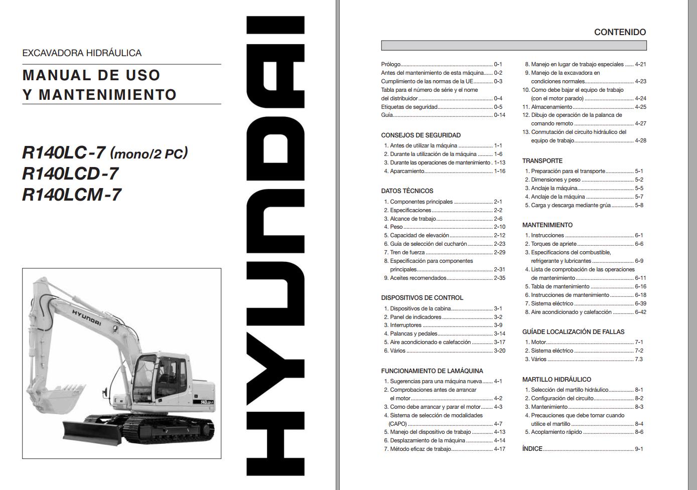131 Hyundai Excavator R140LC 7 Operator Manual ES
