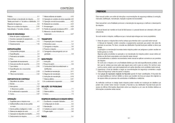 155 Hyundai Excavator R180LC 9 R180LCD 9 Operator Manual PT