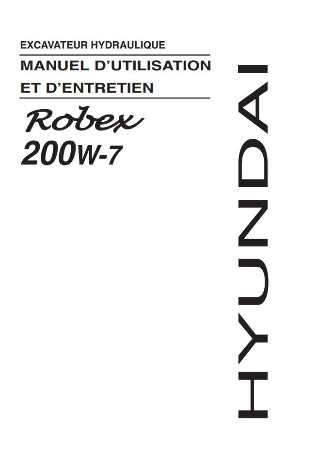 161 Hyundai Excavator R200W 7 Operator Manual FR