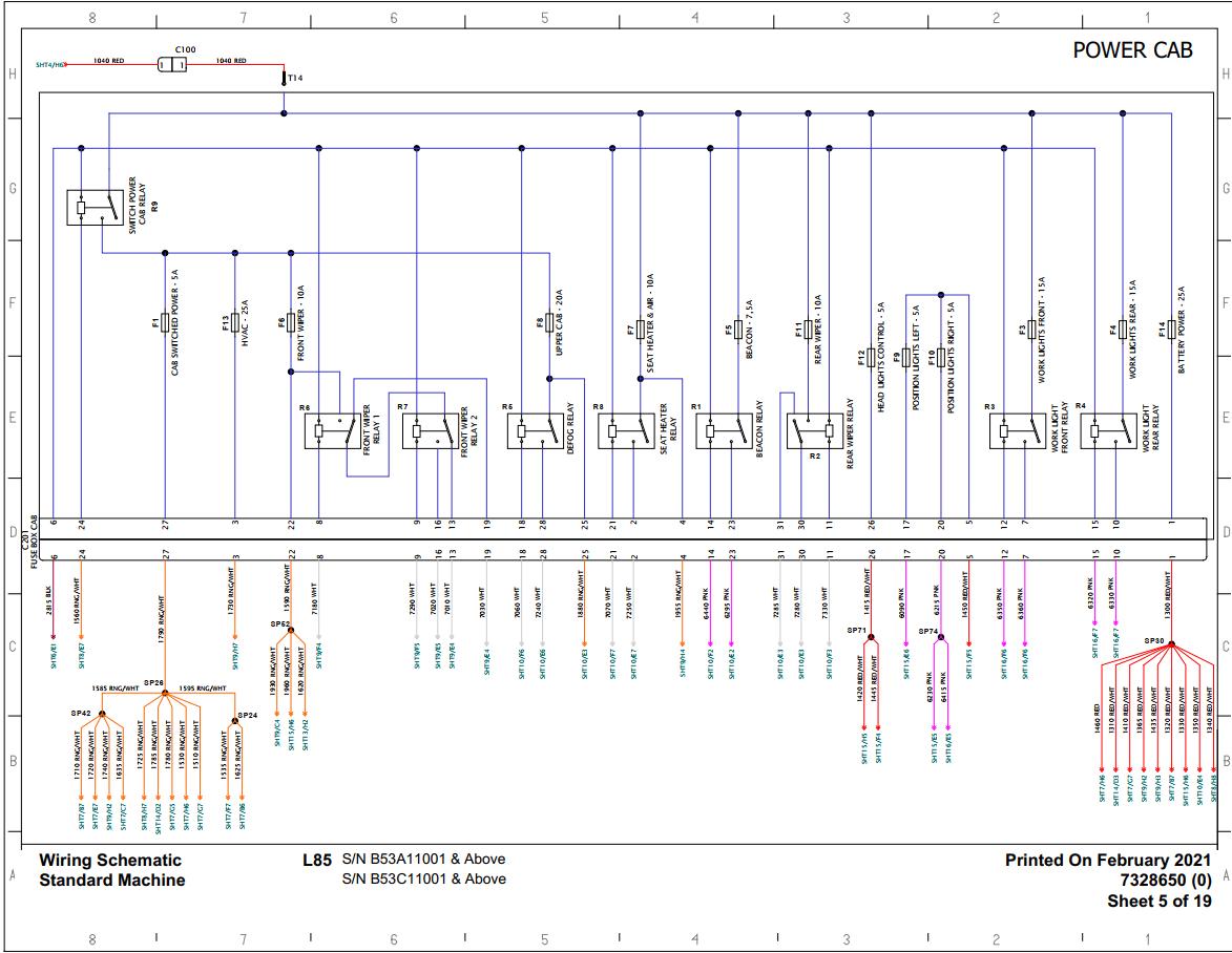 Bobcat Articulated Loader L85 Electrical and Hydraulic Schematic