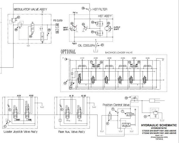 Bobcat Compact Tractor CT2025 C2035 C2040 Electrical and Hydraulic Schematic