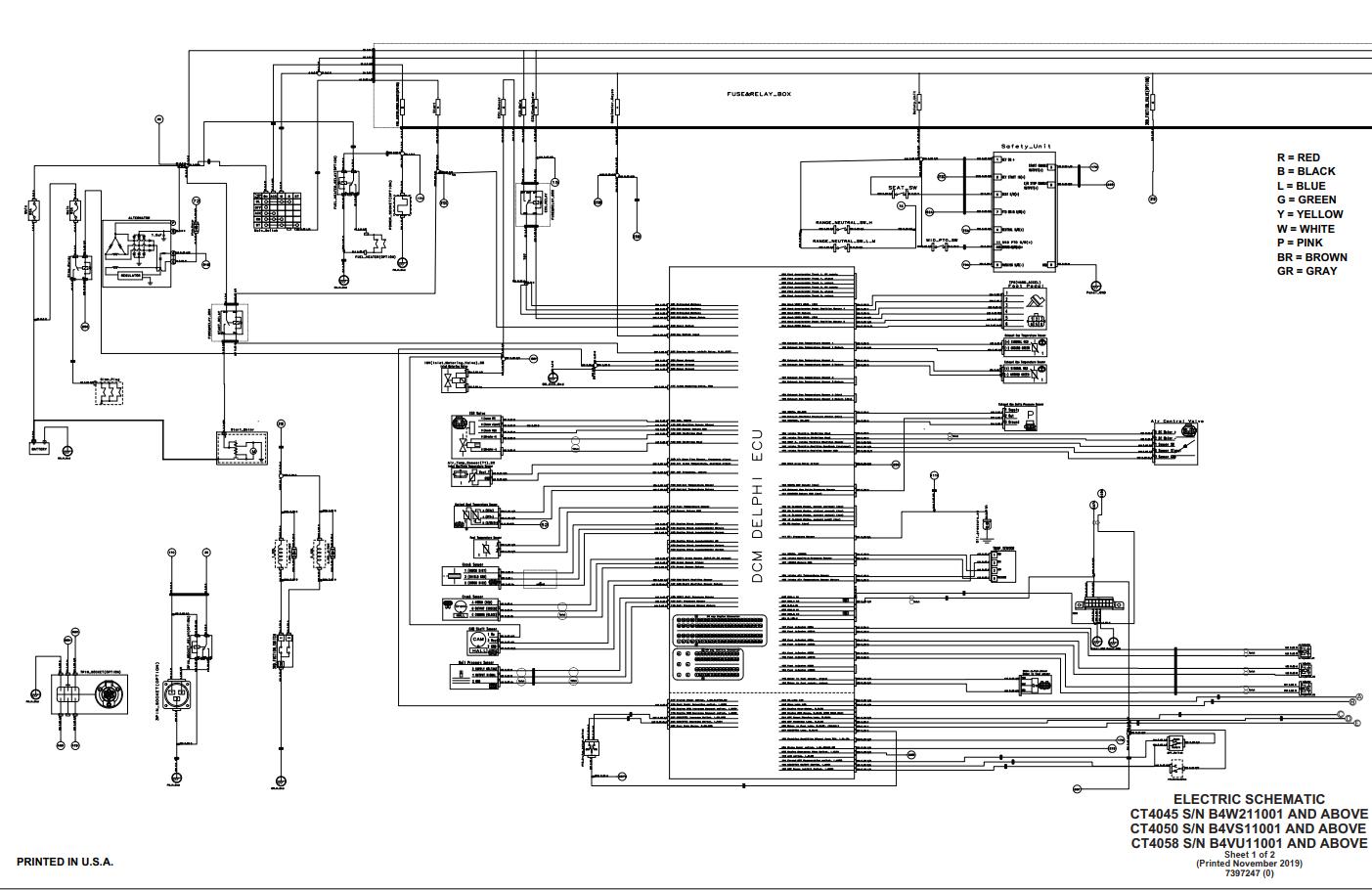 Bobcat Compact Tractor CT4000 Electrical and Hydraulic Schematic