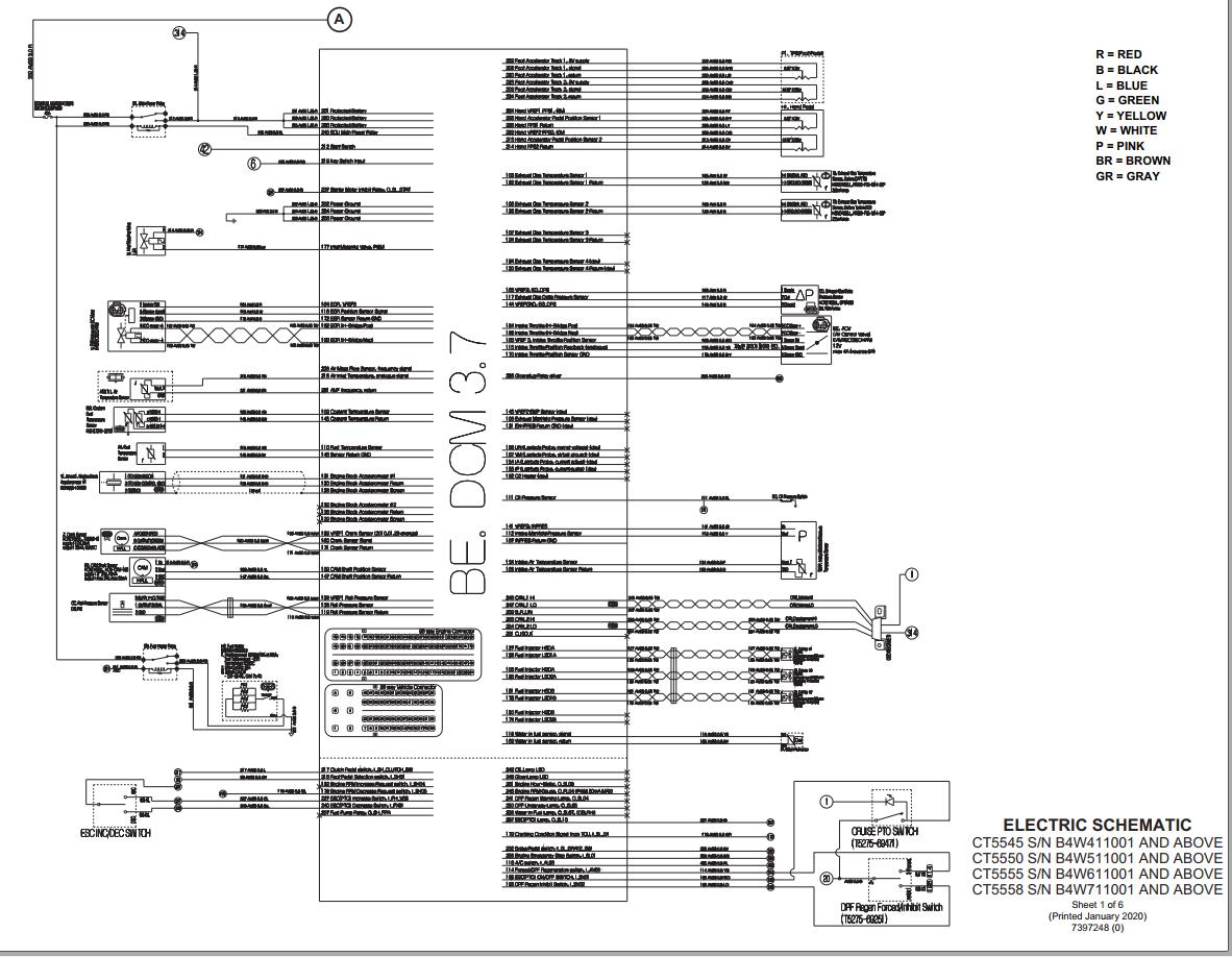 Bobcat Compact Tractor CT5545 to C5558 Electrical and Hydraulic Schematic