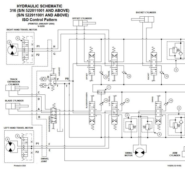 Bobcat Excavator 316 Electrical and Hydraulic Schematic