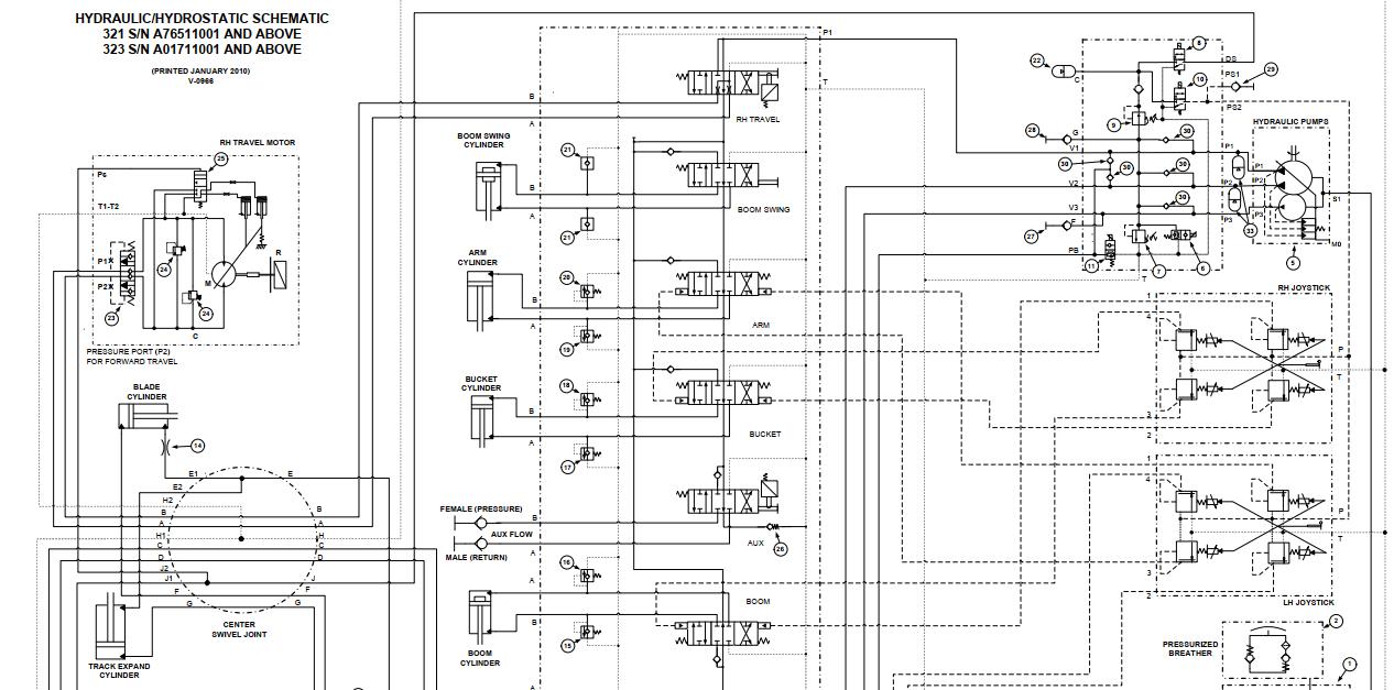 Bobcat Excavator 321 Electrical and Hydraulic Schematic