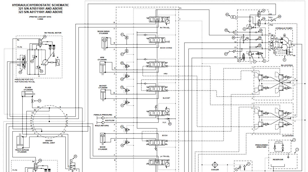 Bobcat Excavator 323 Electrical and Hydraulic Schematic