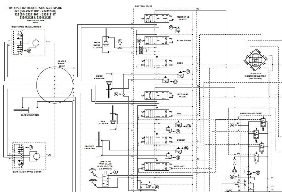Bobcat Excavator 325 328 Electrical and Hydraulic Schematic