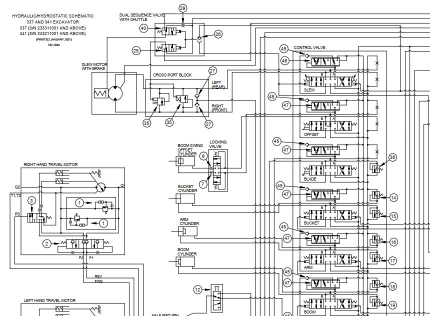 Bobcat Excavator 337 Electrical and Hydraulic Schematic