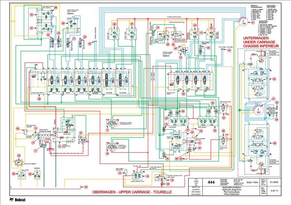 Bobcat Excavator 444 Electrical and Hydraulic Schematic