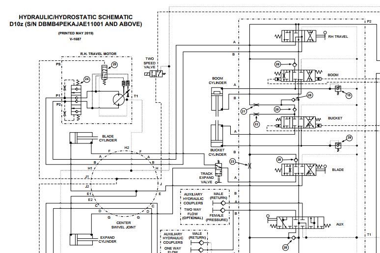Bobcat Excavator D10z Hydraulic Schematic