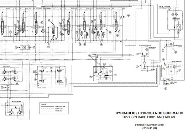 Bobcat Excavator D27Z Electrical and Hydraulic Schematic