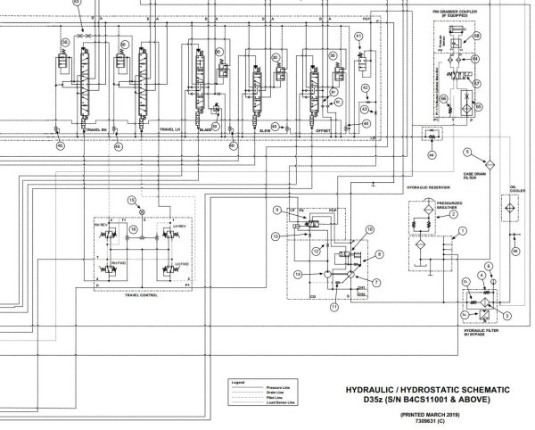 Bobcat Excavator D35z Electrical and Hydraulic Schematic
