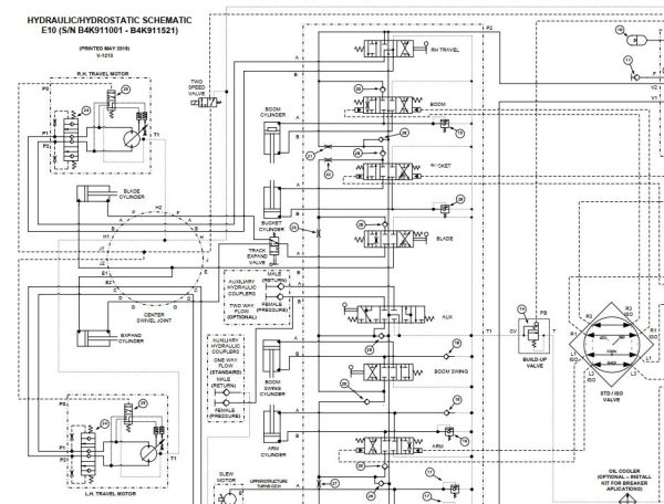 Bobcat Excavator E10 Electrical and Hydraulic Schematic