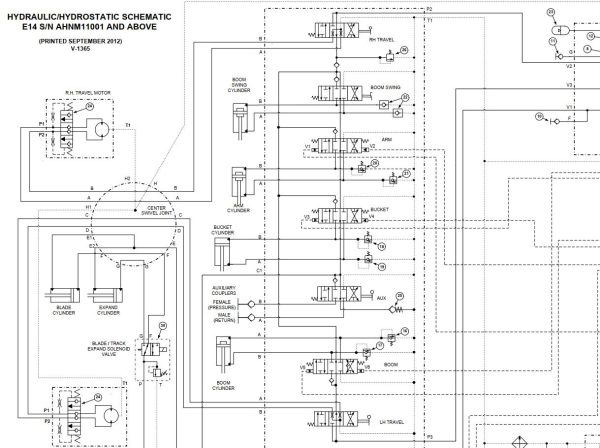 Bobcat Excavator E14 Electrical and Hydraulic Schematic
