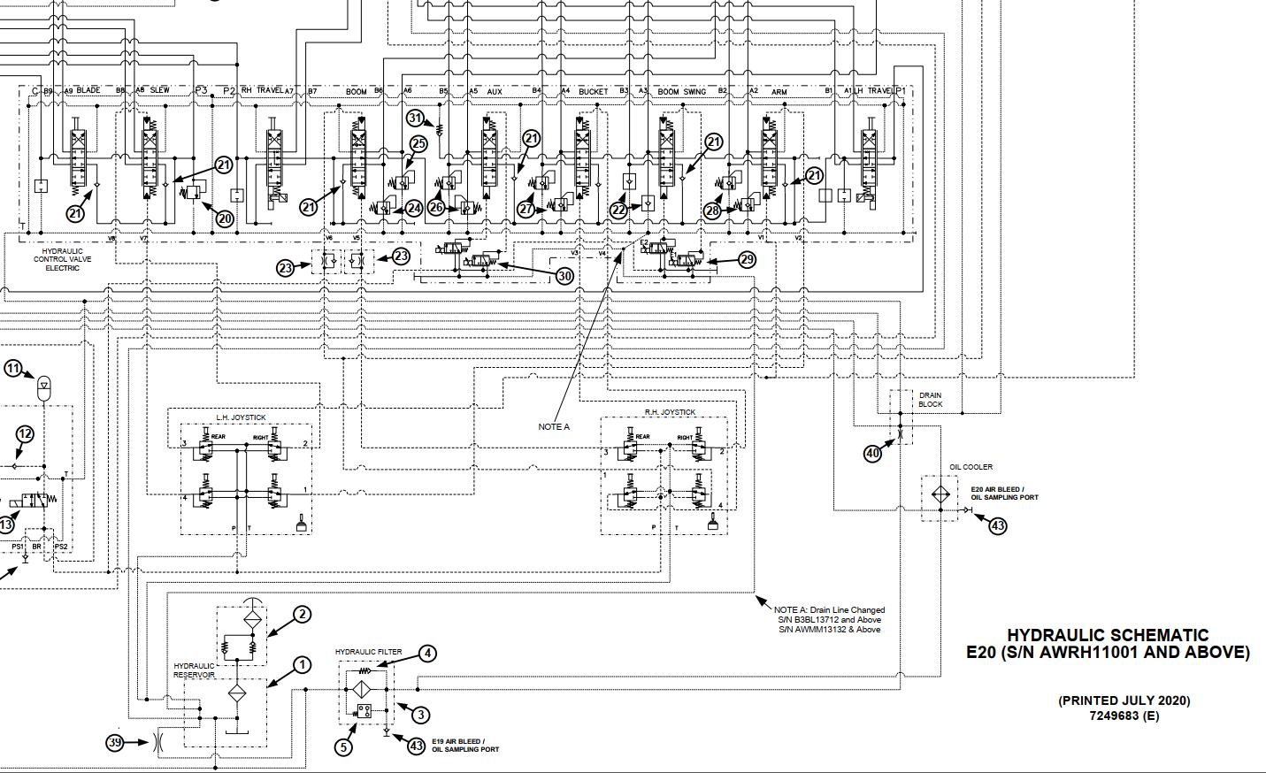 Bobcat Excavator E20 Electrical and Hydraulic Schematic