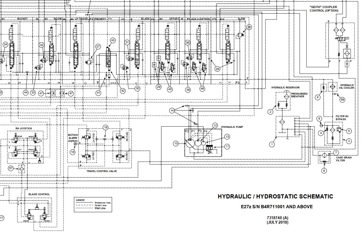 Bobcat Excavator E27z Electrical and Hydraulic Schematic