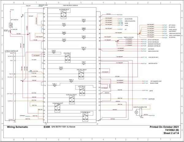 Bobcat Excavator E35R Electrical Schematic