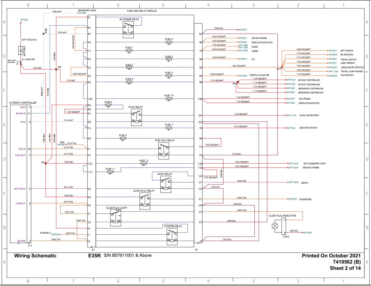 Bobcat Excavator E35R Electrical Schematic