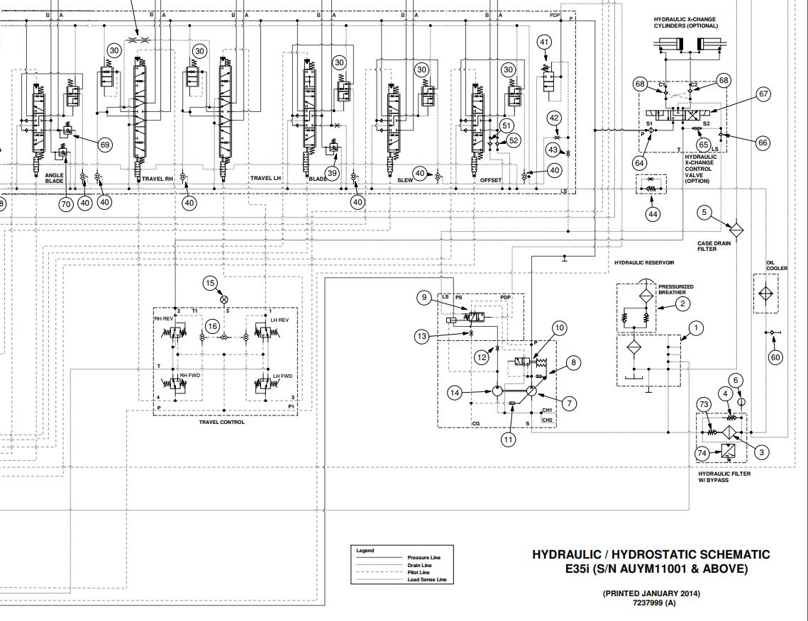 Bobcat Excavator E35i Electrical and Hydraulic Schematic