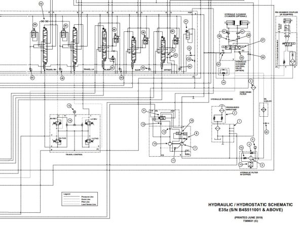 Bobcat Excavator E35z Electrical and Hydraulic Schematic