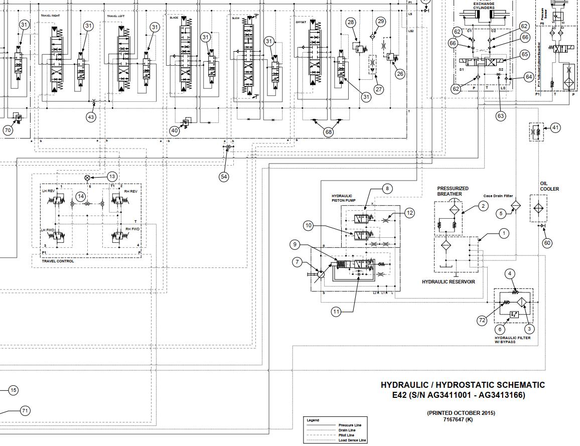 Bobcat Excavator E42 Electrical and Hydraulic Schematic
