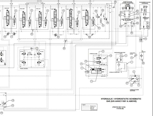 Bobcat Excavator E45 Electrical and Hydraulic Schematic