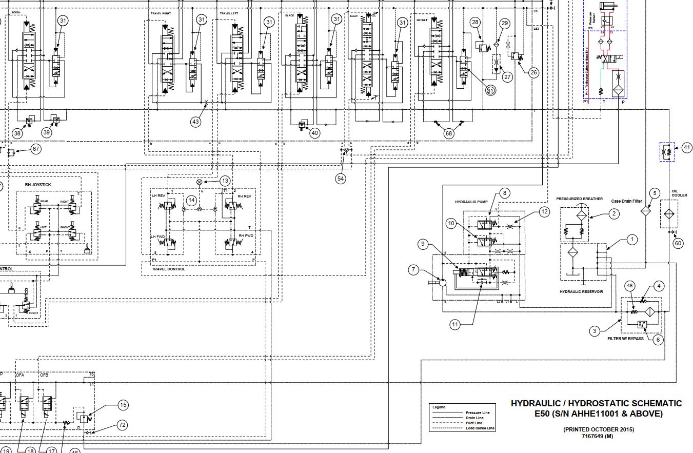 Bobcat Excavator E50 Electrical and Hydraulic Schematic 1