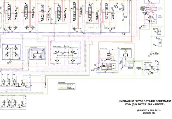 Bobcat Excavator E50z Electrical and Hydraulic Schematic 1
