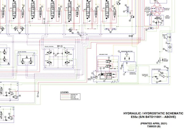 Bobcat Excavator E55z Electrical and Hydraulic Schematic 1