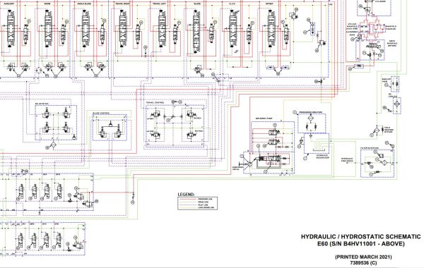 Bobcat Excavator E60 Electrical and Hydraulic Schematic