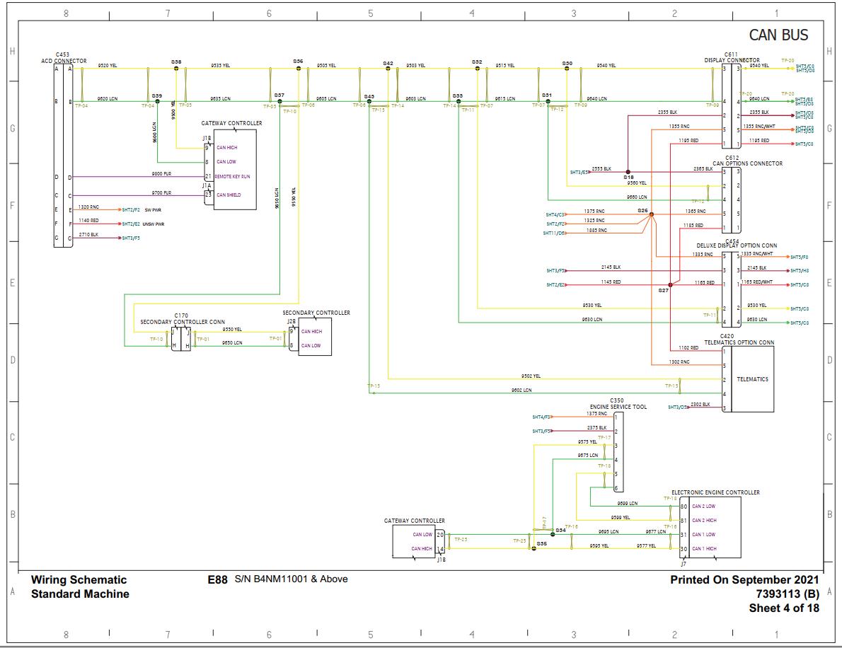 Bobcat Excavator E88 Electrical and Hydraulic Schematic