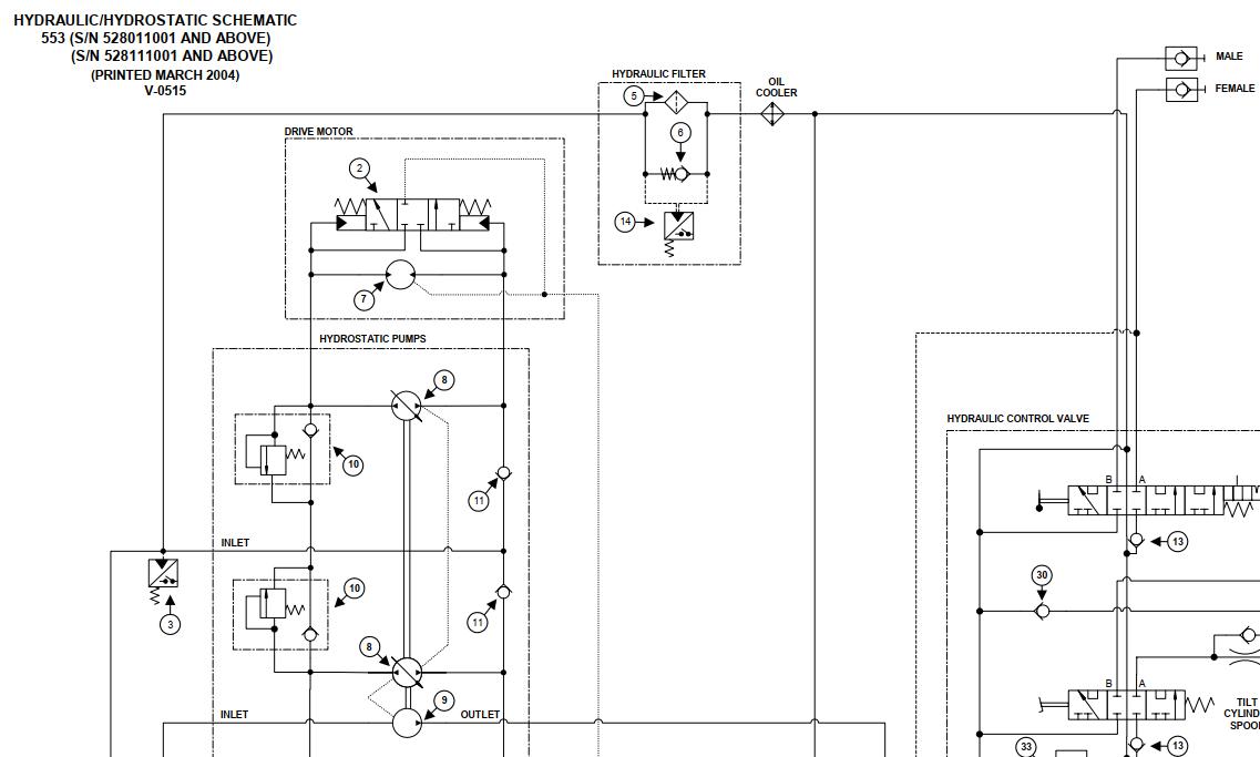 Bobcat Loader 553 Hydraulic Schematic