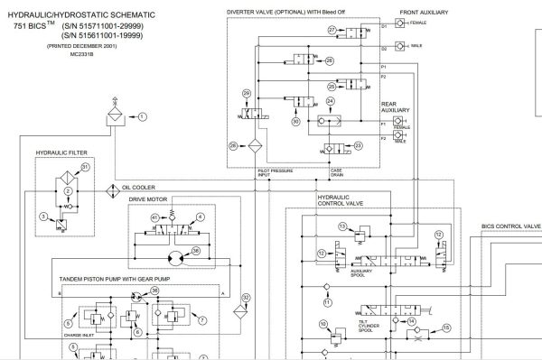 Bobcat Loader 751 Electrical and Hydraulic Schematic