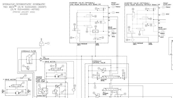 Bobcat Loader 763 Electrical and Hydraulic Schematic
