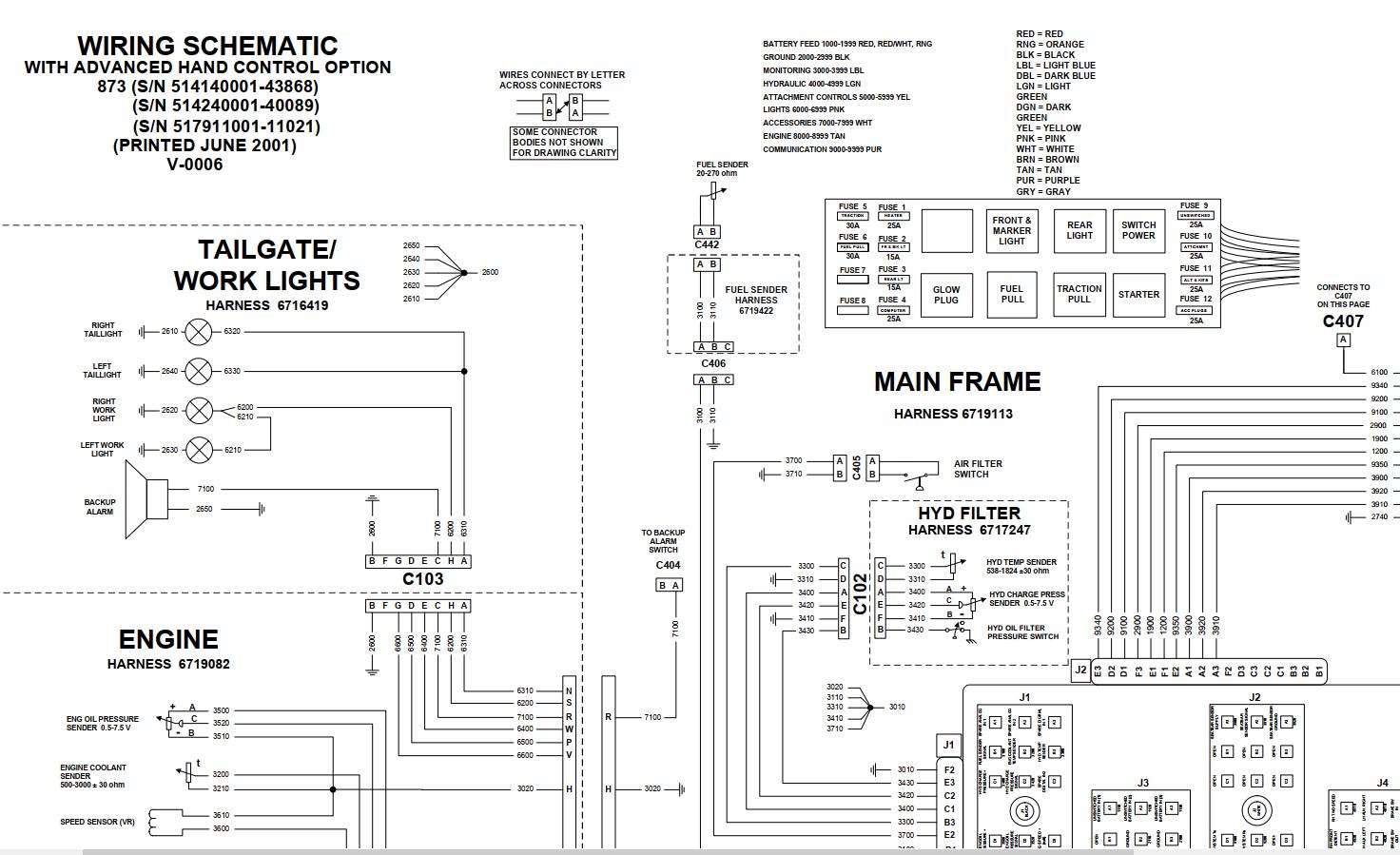 Bobcat Loader 873 Electrical and Hydraulic Schematic