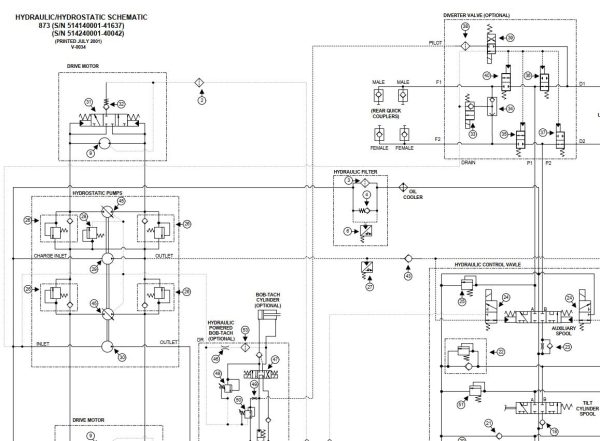 Bobcat Loader 883 Electrical and Hydraulic Schematic