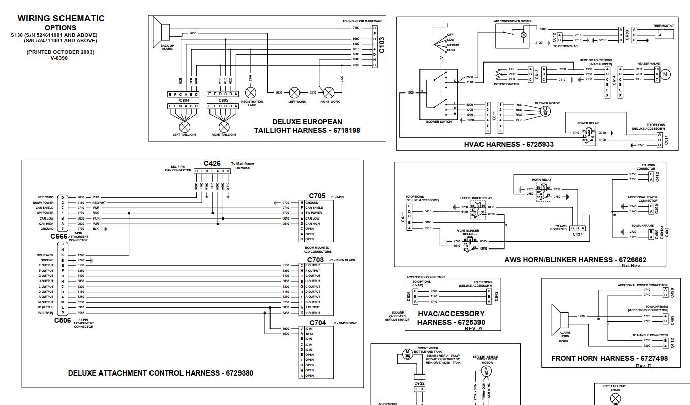 Bobcat Loader S130 Electrical and Hydraulic Schematic