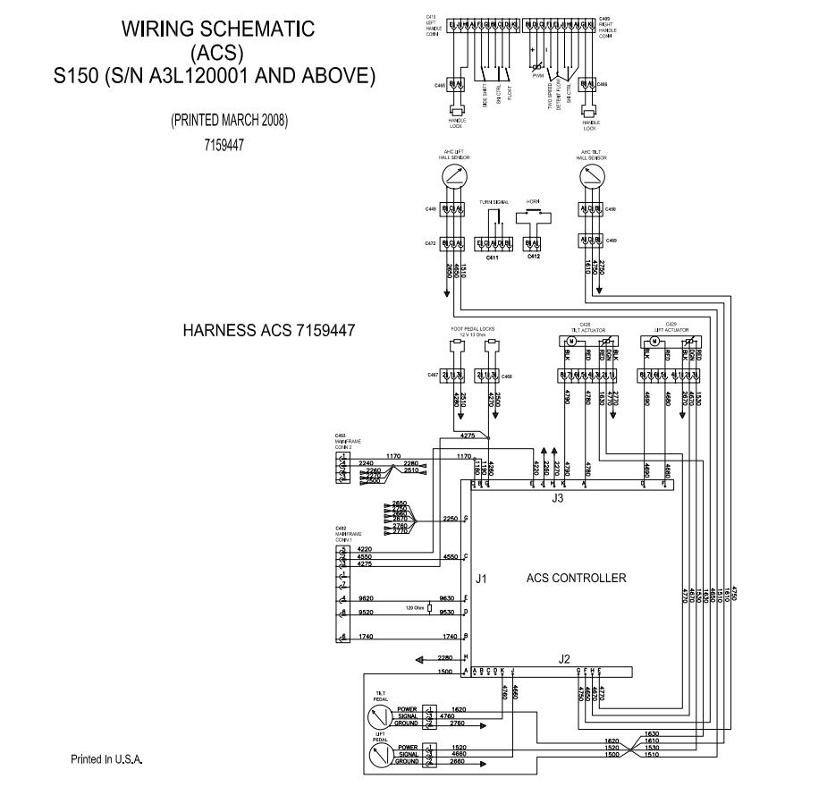 Bobcat Loader S150 Electrical and Hydraulic Schematic