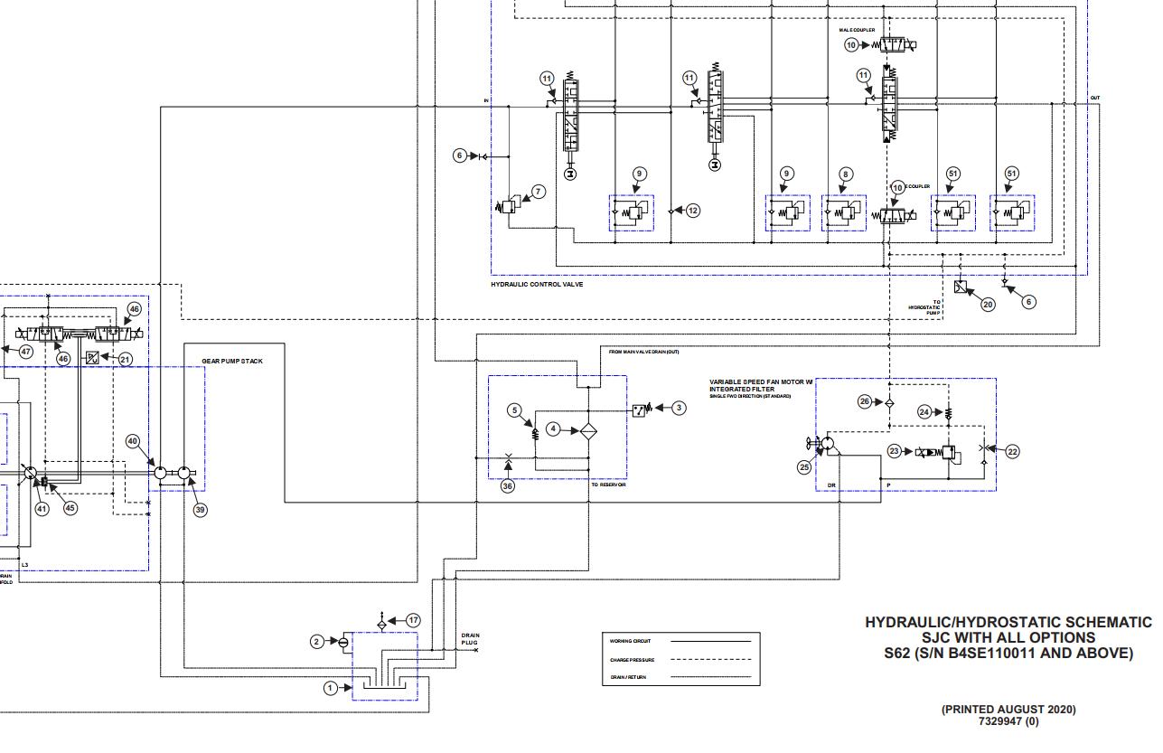 Bobcat Loader S62 Electrical and Hydraulic Schematic