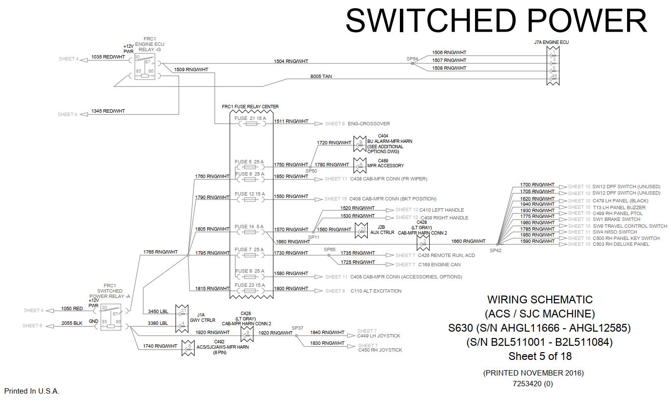 Bobcat Loader S630 Electrical and Hydraulic Schematic
