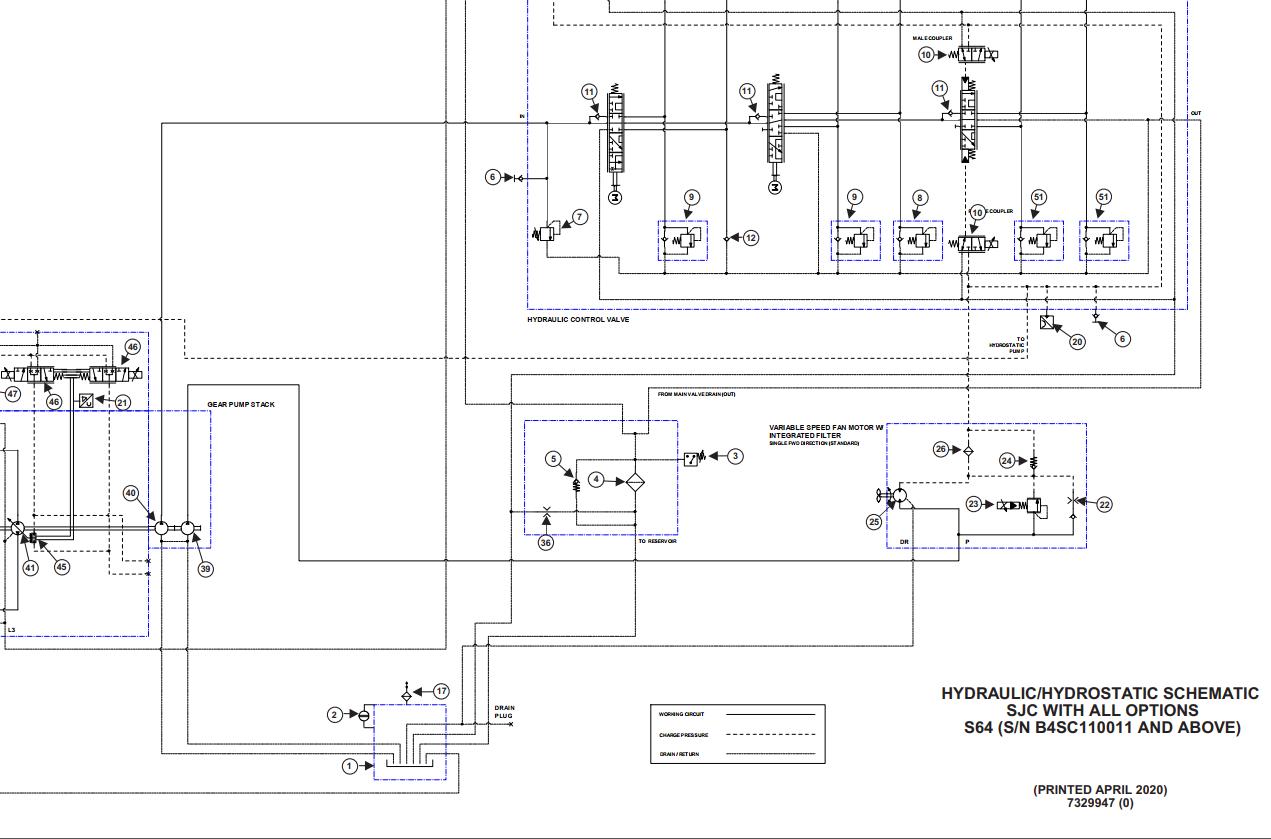 Bobcat Loader S64 Electrical and Hydraulic Schematic